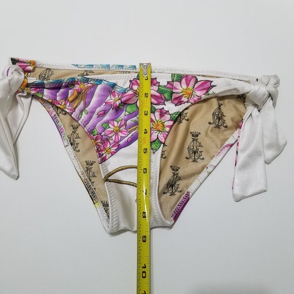 Christian Audigier Floral Print Swim Bikini Bottom Size M - Picture 3 of 8